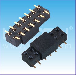 2.0mm間距 雙排母 貼片 帶柱 U型 塑高=2.10mm / 2.0mm Pitch Female Header Dual Row SMT With Peg  U Type H=2.10mm