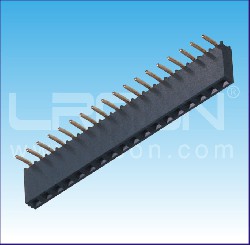 1.27mm間距 單排母 90度 U型  塑高=4.3 / 1.27mm Pitch Female Header Single Row Right Angle U Type H=4.3mm