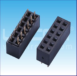 2.0mm間距 單排母 免焊式 180度   U型 塑高=3.55mm