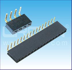 2.54mm間距 單排母 90度 Y型  塑高=8.50mm / 2.54mm Pitch Female Header Single Row Right Angle Y Type H=8.50mm