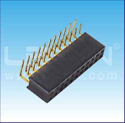 2.54mm間距 雙排母 90度 U型  塑高=8.50mm/ 2.54mm Pitch Female Header Dual Row Right Angle U Type  H=8.50m