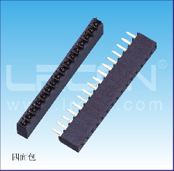 2.54mm間距 單排母180度 下插型 塑高=6.80mm