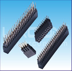 2.54mm間距 雙排母 180度  U型 加塑膠 塑高=8.50mm