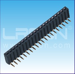 2.54mm間距 單排母 90度 U型  塑高=8.50mm / 2.54mm Pitch Female Header Single Row Right Angle U Type H=8.50mm