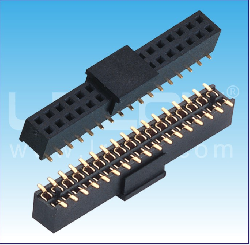 2.0mm間距 雙排母 貼片 帶柱 U型 塑高=4.30mm / 2.0mm Pitch Female Header Dual Row SMT With Peg  U Type H=4.30mm