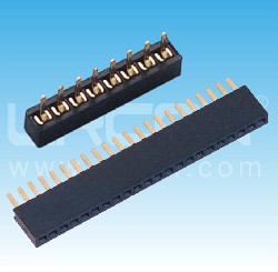 2.54mm間距 單排母 180度 U型 塑高=4.50mm / 2.54mm Pitch Female Header Single Row Straight U Type H=4.50mm